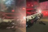 Mulher morre e homem fica ferido após colisão entre moto e ônibus em Manaus