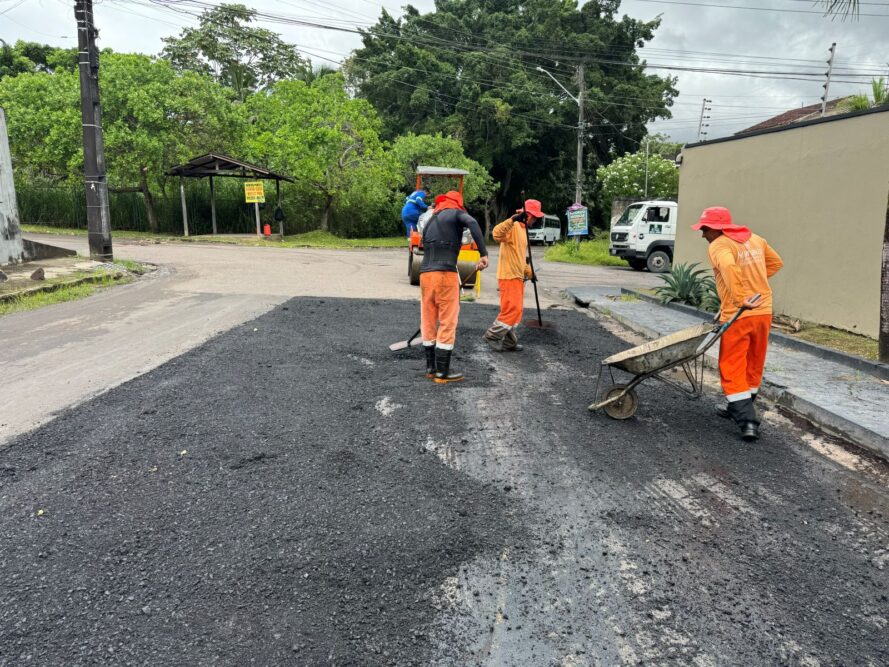 Obras de recapeamento avançam no Aleixo e reforçam mobilidade na zona Centro-Sul de Manaus