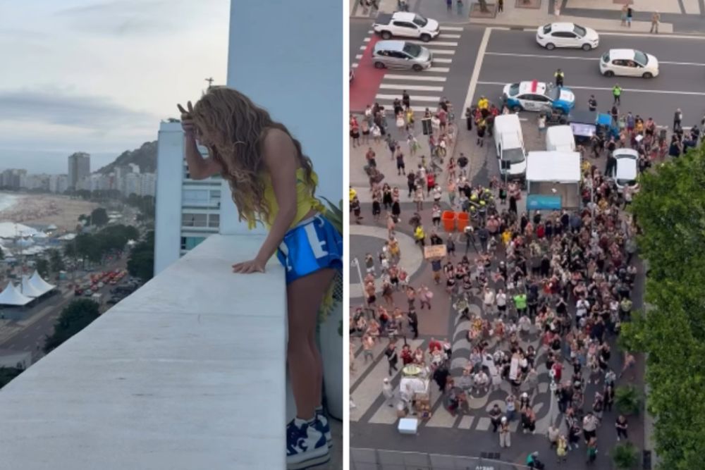 Shakira se declara para fãs na porta de hotel antes de megashow em Copacabana