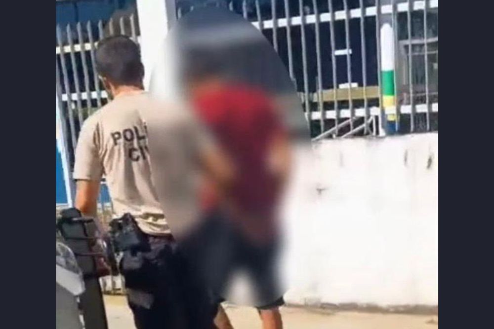 Marido é preso por agredir esposa em condomínio no bairro Lago Azul Marido é preso por agredir esposa em condomínio no bairro Lago Azul