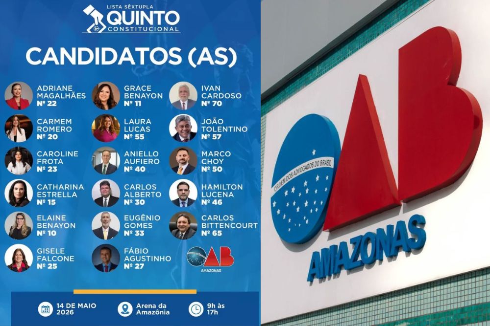 OAB-AM escolhe lista sêxtupla para vaga de desembargador no TJAM nesta quinta-feira (14)