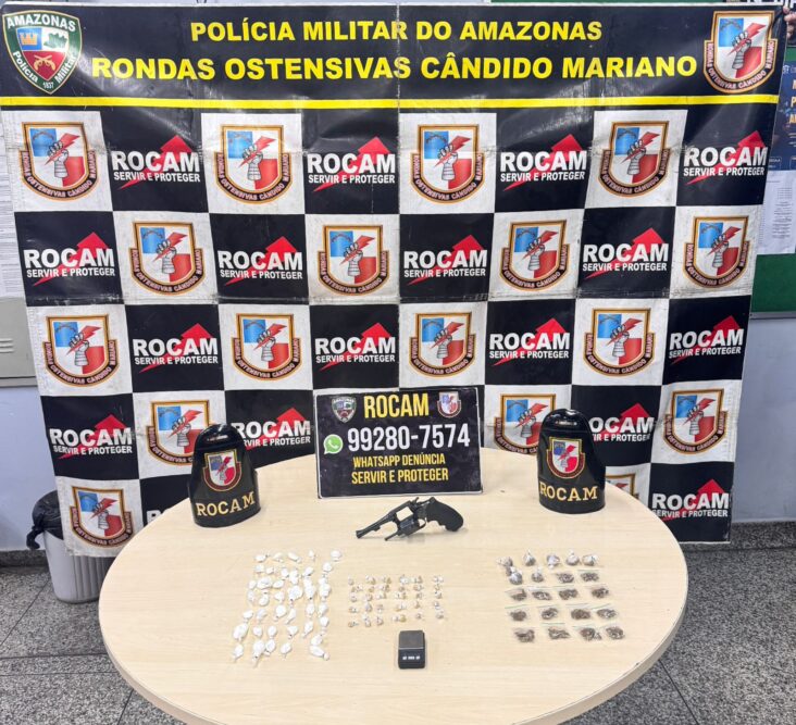 PM apreende arma de fogo e 93 porções de entorpecentes na zona oeste de Manaus
