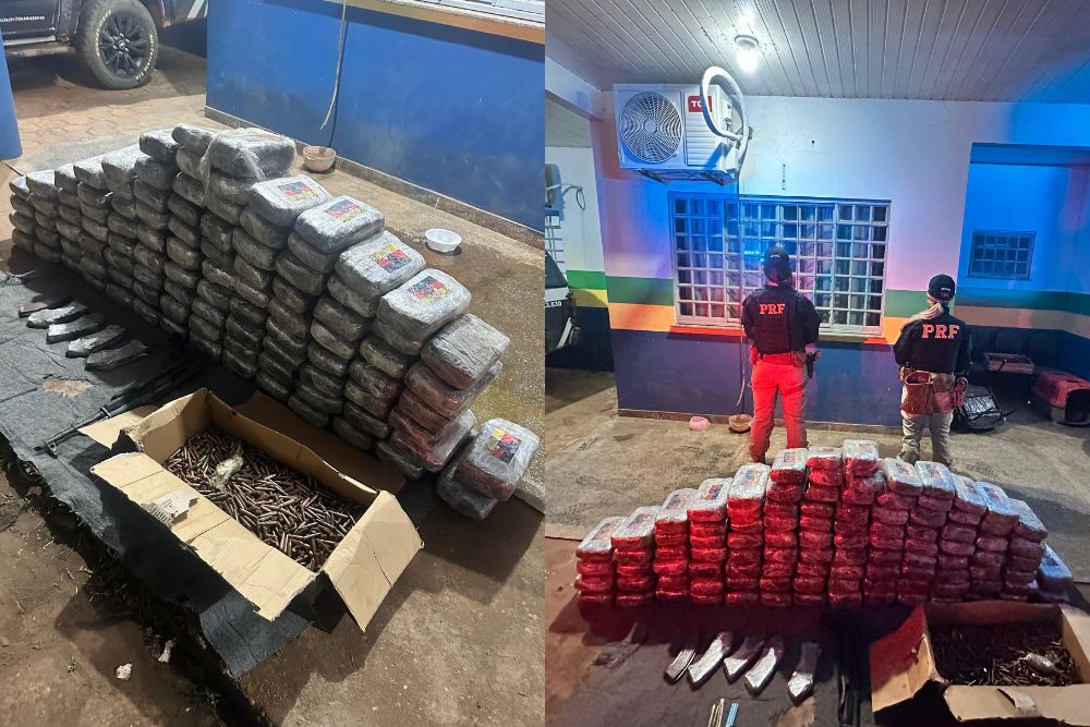 PRF apreende 100 quilos de maconha e arsenal em Humait&aacute;