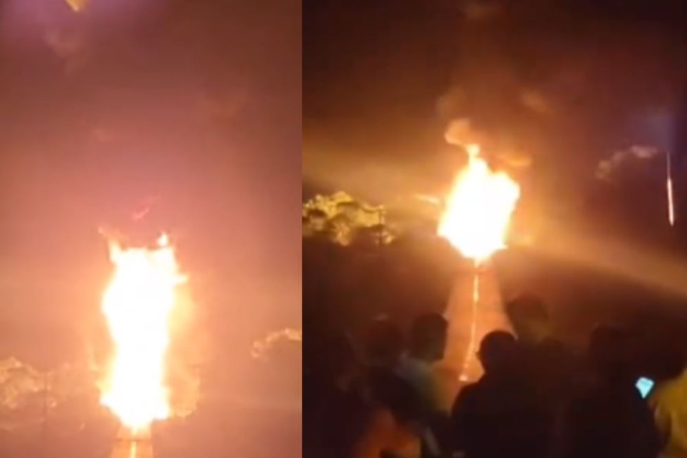 Carreta com combustível pega fogo na BR-174 no Amazonas