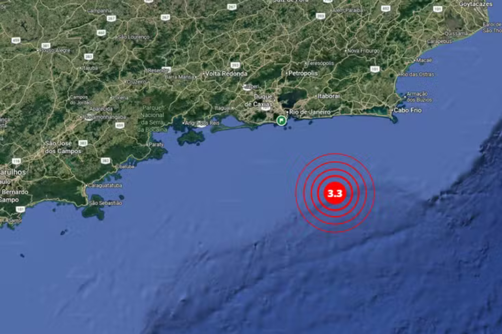 Tremor de terra é registrado na costa do Rio de Janeiro