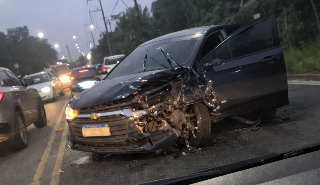 Colis&atilde;o entre ve&iacute;culos durante forte neblina causa ferido e congestionamento no Tarum&atilde;