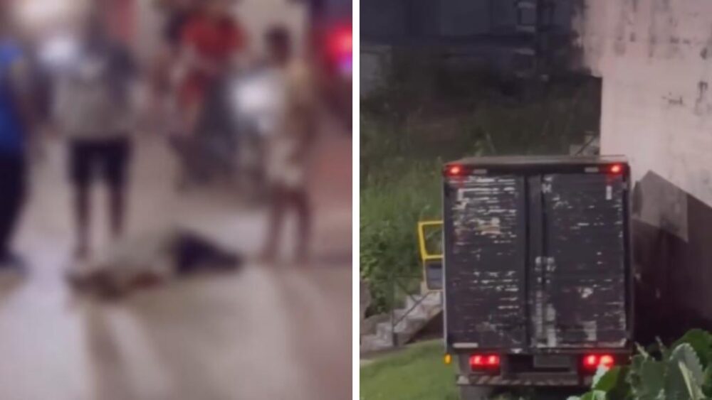 Motorista pula de caminhão desgovernado e escapa de colisão com prédio em Rio Preto da Eva
