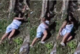 Vídeo mostra mulher escorregando barranco para alcançar barco após Festival de Parintins
