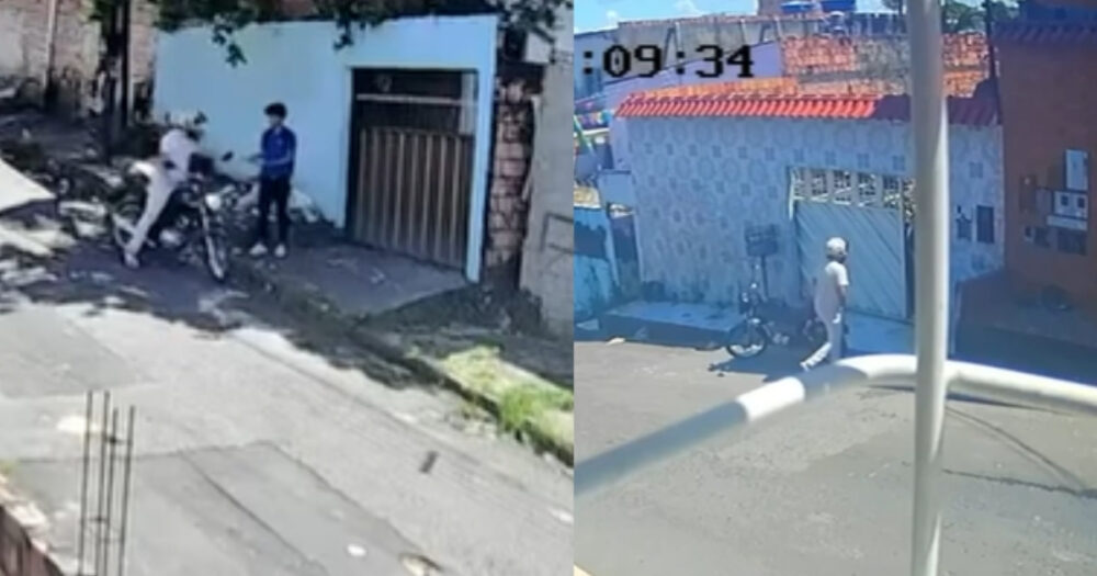 Câmeras registram suspeito em roubo a estudante e tentativa de invasão de casa em Manaus