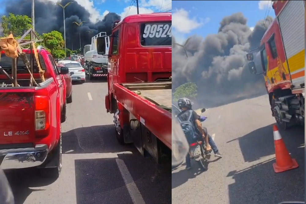 Incêndio atinge área de mata na zona Norte de Manaus e mobiliza bombeiros