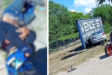 Motorista de aplicativo perde controle do carro e deixa motociclista ferido em Manaus