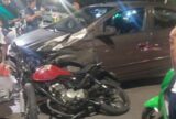 Colisão entre carro e motocicleta deixa dois feridos na zona Sul de Manaus