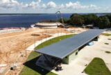 Obras do parque Encontro das Águas avançam com montagem da Oca Niemeyer e instalação de redes