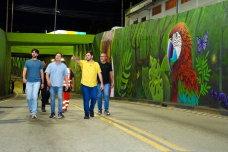 Renato Junior vistoria obra que moderniza passagem de nível entre Constantino Nery e Theomário Pinto