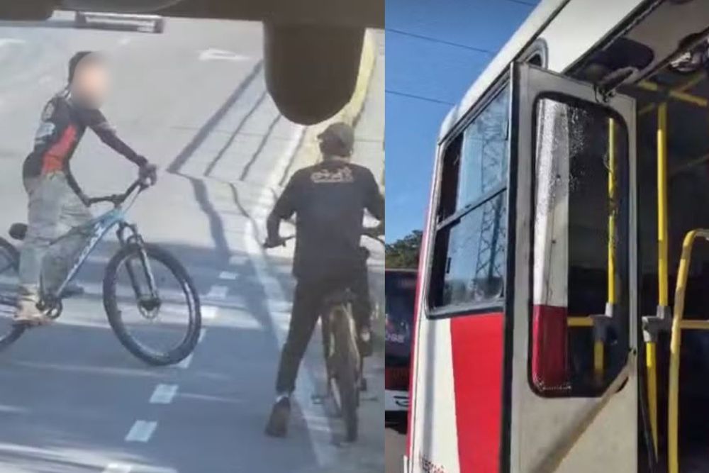Polícia prende homem e apreende adolescente suspeitos de apedrejar ônibus em Manaus Polícia prende homem e apreende adolescente suspeitos de apedrejar ônibus em Manaus
