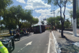 Acidente com transporte coletivo na avenida São Jorge mobiliza equipes da Prefeitura; motoristas devem evitar a via