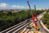 Obras no complexo viário Passarão prosseguem com içamento de mais 9 vigas pré-moldadas