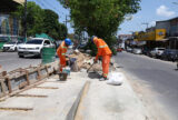 Obras de reconstrução do canteiro central da avenida Margarita ultrapassam 3 quilômetros de extensão
