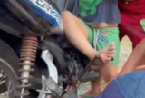 Criança de 4 anos sofre ferimento após pé ser atingido por pedal de motocicleta no Amazonas