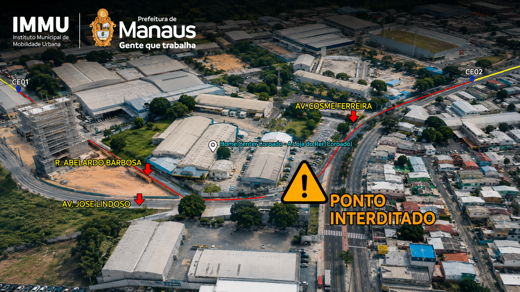 Rua de acesso à avenida das Torres será parcialmente interditada