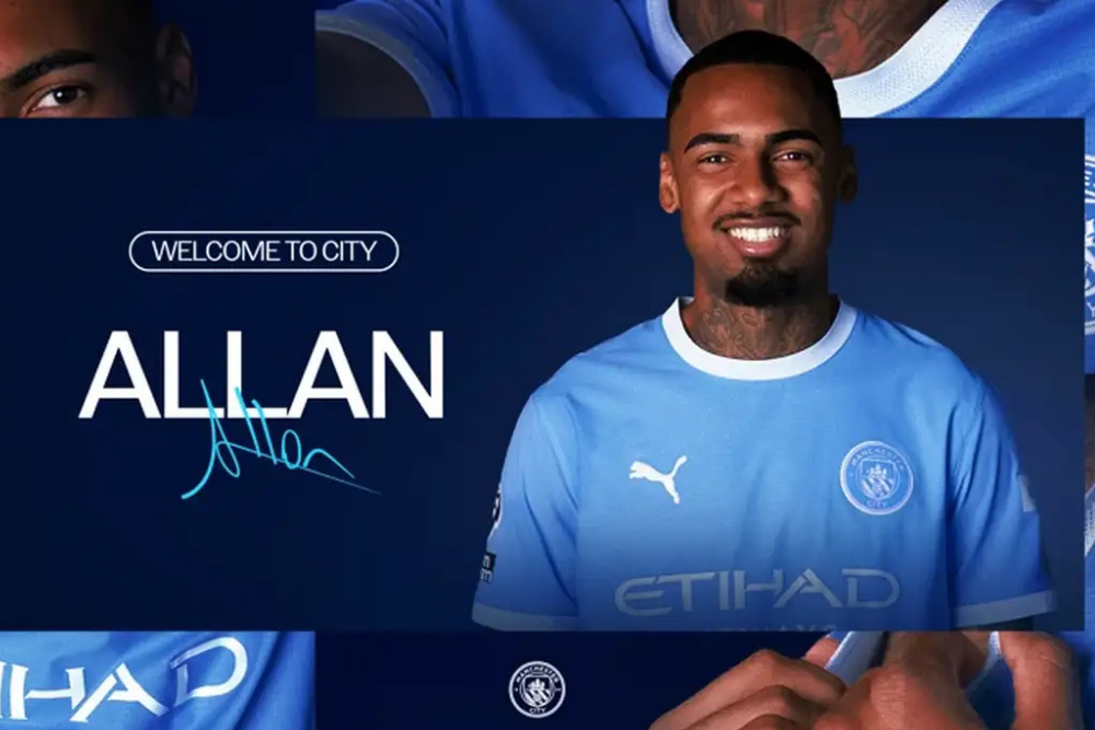 Manchester City anuncia Allan como novo refor&ccedil;o para o ataque