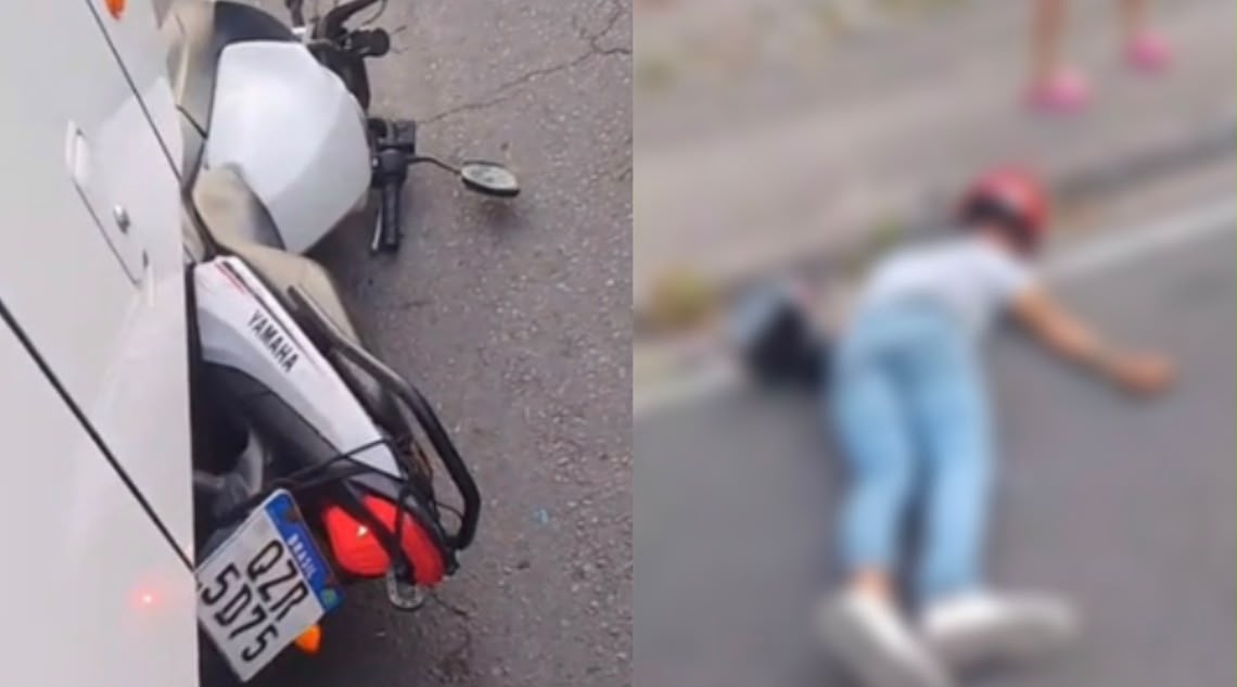 Motociclista fica ferido após bater contra ônibus na Cidade Nova