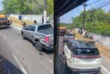 Caminhão perde o freio e atinge seis veículos na Torquato Tapajós, em Manaus