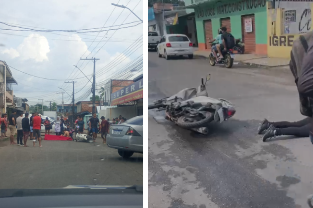 Motociclista morre ap&oacute;s perder controle de moto e cair sob caminh&atilde;o em Manaus