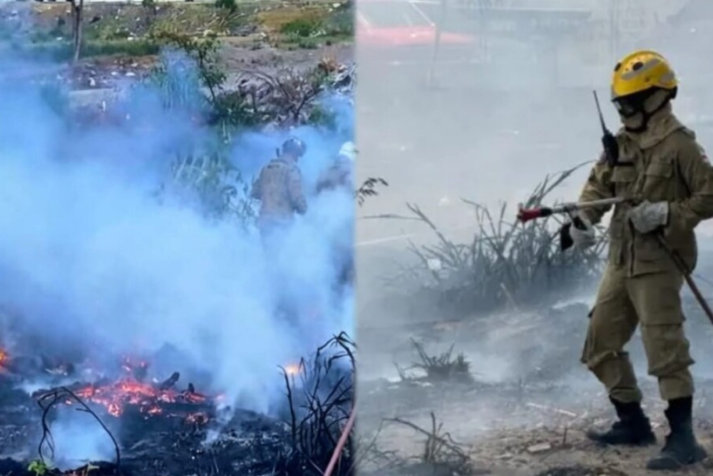 Incêndio assusta moradores e mobiliza bombeiros na Alameda Alphaville, em Manaus