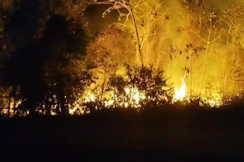 Inc&ecirc;ndio sai de lix&atilde;o, atinge madeireira e se aproxima de casas em Mau&eacute;s