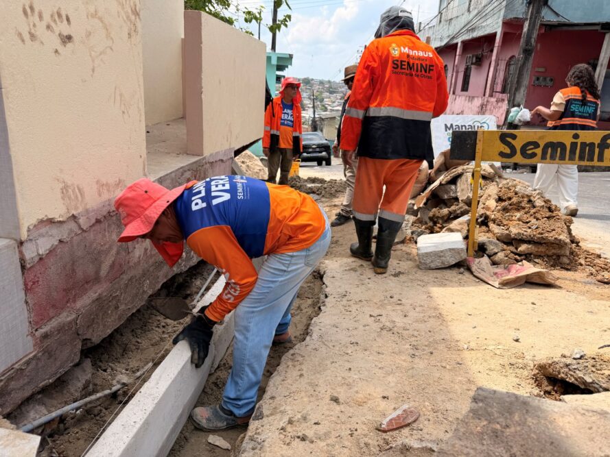 Obra de drenagem busca reduzir alagamentos no Zumbi dos Palmares, em Manaus