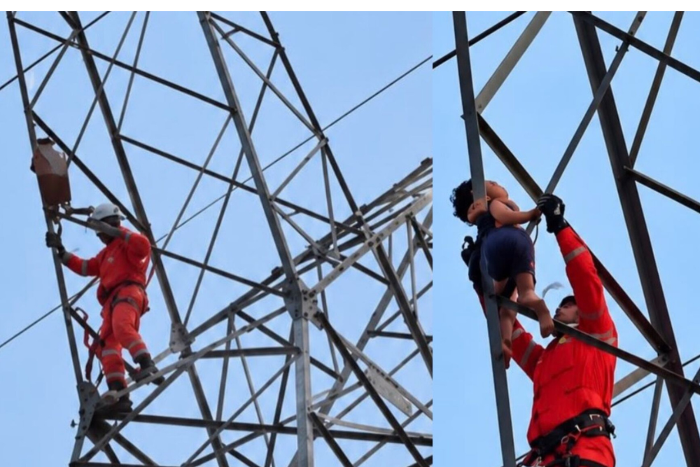 Criança de 5 anos é resgatada após subir em torre em Ariquemes (RO)