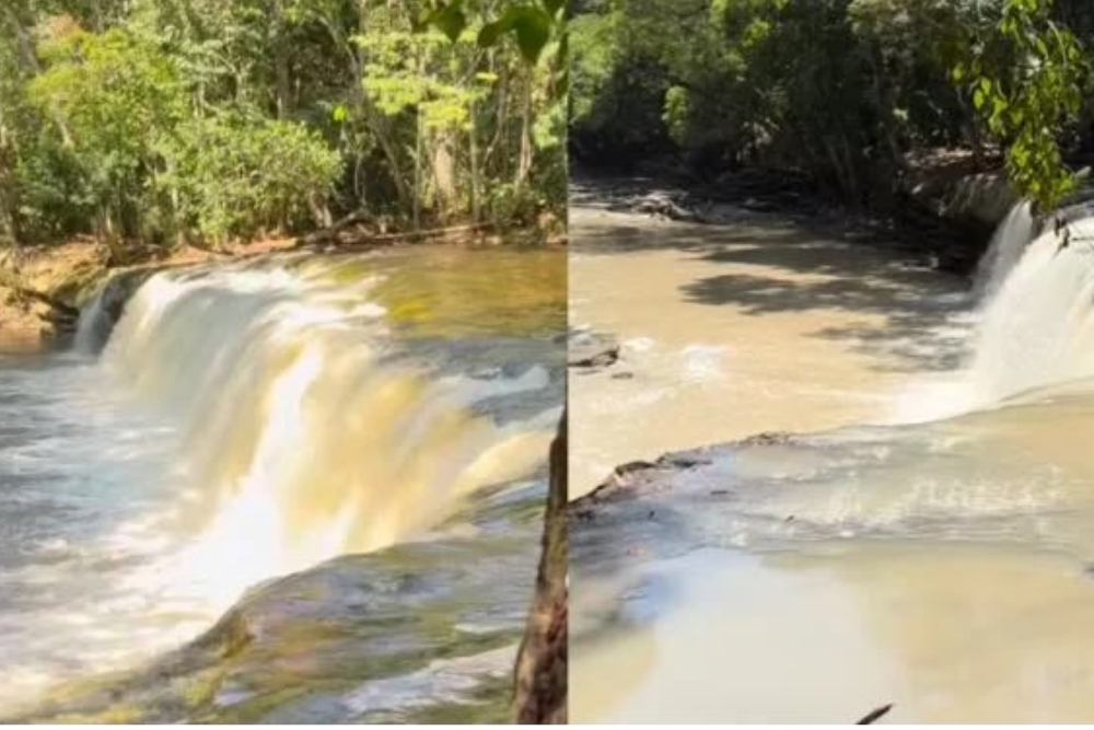 Água de correnteza em Presidente Figueiredo fica barrenta e preocupa frequentadores