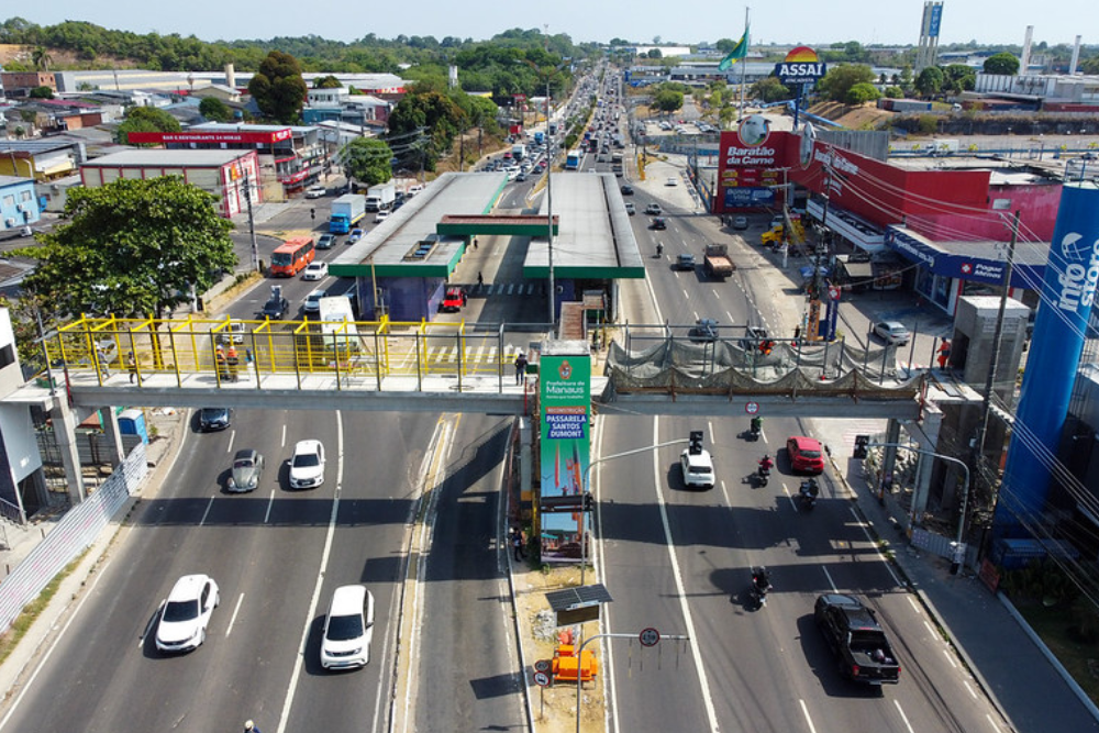 Obra da passarela Santos Dumont ultrapassa 70% de execução em Manaus