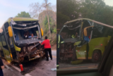 Acidente entre ônibus e carreta provoca congestionamento na BR-174